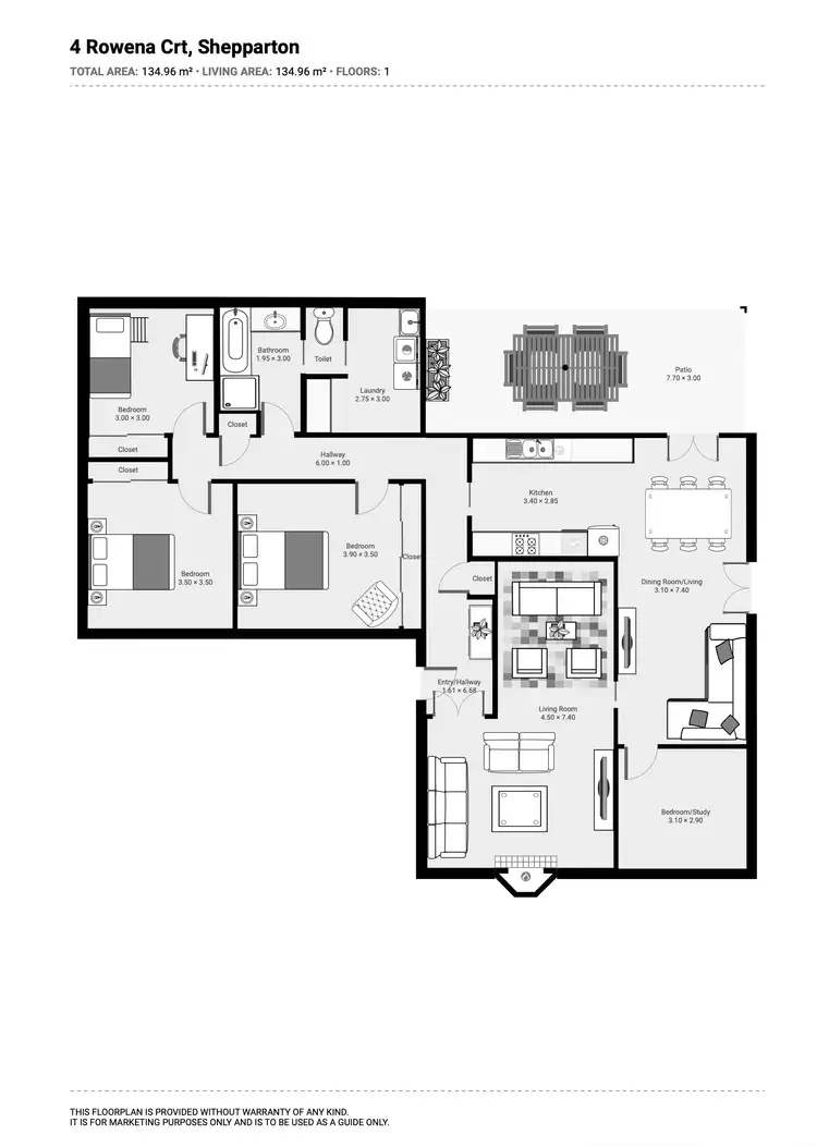 Floorplan of Homely house listing, 4 Rowena Court, Shepparton VIC 3630
