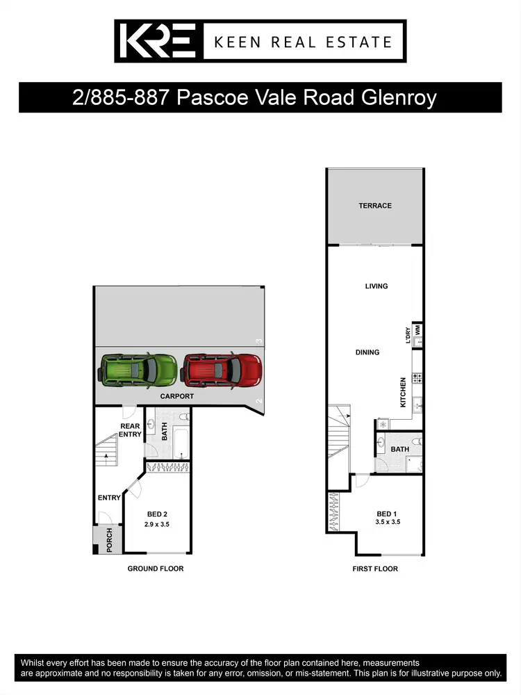 Floorplan of Homely townhouse listing, 2/885-887 Pascoe Vale Road, Glenroy VIC 3046
