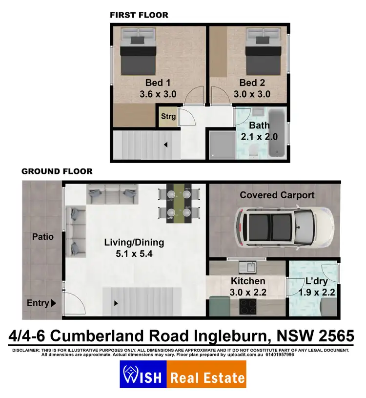 Floorplan of Homely townhouse listing, 4/4-6 Cumberland road, Ingleburn NSW 2565