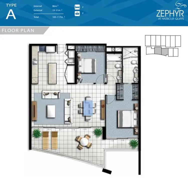 Floorplan of Homely apartment listing, 403/15 Compass Drive, Biggera Waters QLD 4216