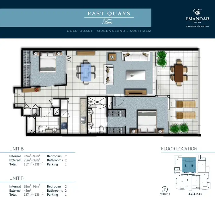 Floorplan of Homely apartment listing, 2802/25 East Quay Drive, Biggera Waters QLD 4216