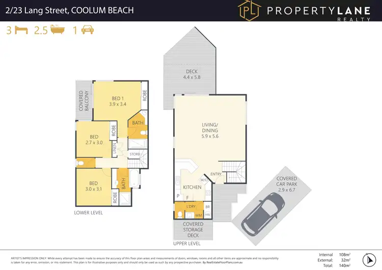 Floorplan of Homely unit listing, 2/23 Lang Street, Coolum Beach QLD 4573