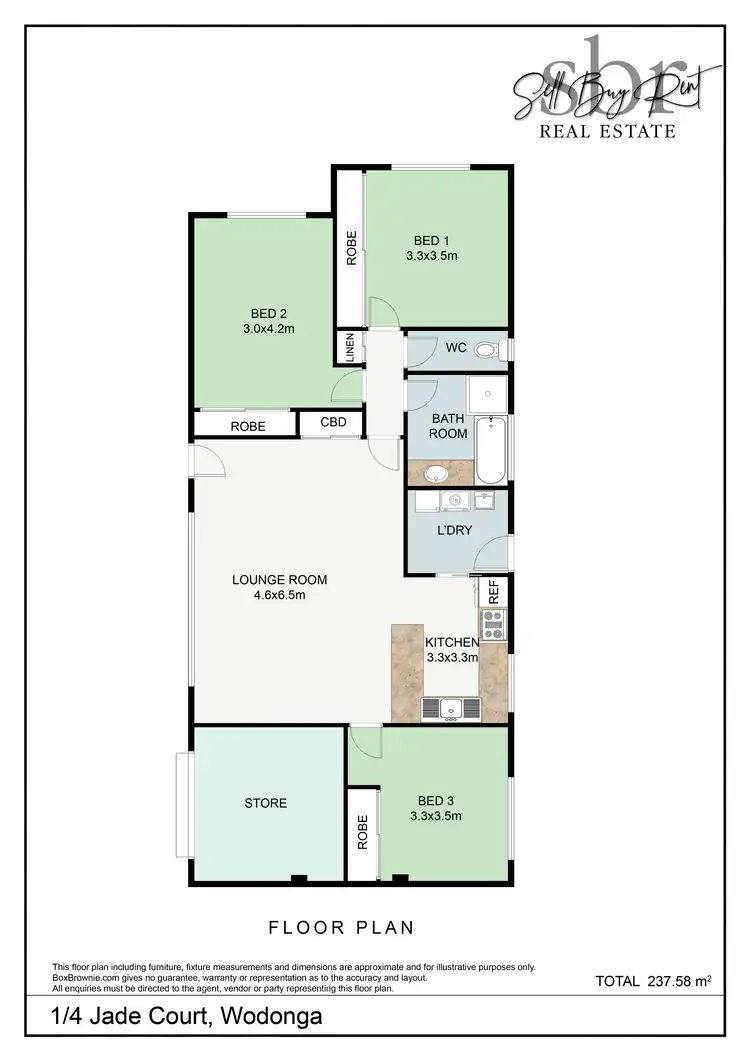 Floorplan of Homely unit listing, 1/4 JADE COURT, Wodonga VIC 3690