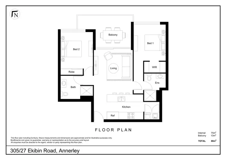 Floorplan of Homely apartment listing, 305/27 Ekibin Road, Annerley QLD 4103