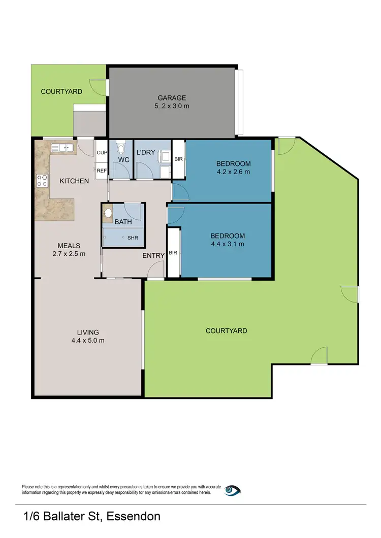 Floorplan of Homely villa listing, 1/6 Ballater Street, Essendon VIC 3040