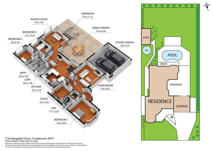 Floorplan of Homely house listing, 7 Huntingdale Close, Cranbourne VIC 3977