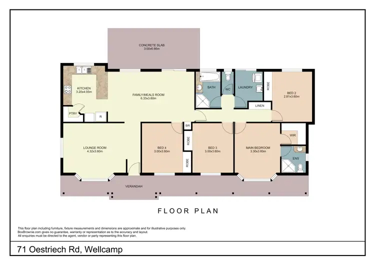 Floorplan of Homely rural property listing, 71 Oestreich Road, Wellcamp QLD 4350