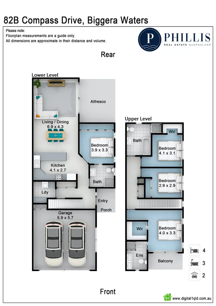 Floorplan of Homely townhouse listing, 2/82 Compass Drive, Biggera Waters QLD 4216