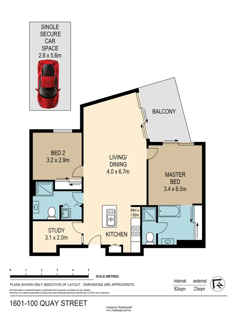 Floorplan of Homely unit listing, 1601/100 Quay Street, Brisbane City QLD 4000