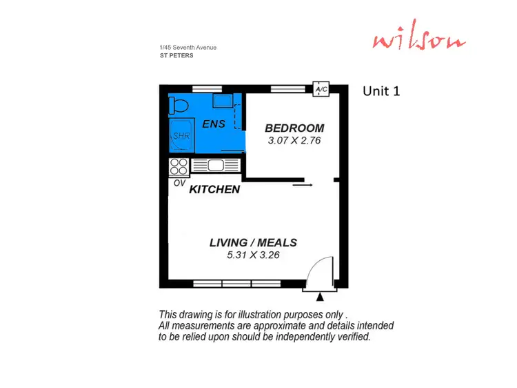 Floorplan of Homely unit listing, 1/45 Seventh Avenue, St Peters SA 5069