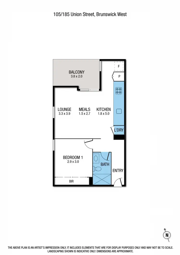 Floorplan of Homely apartment listing, 105/185 Union Street, Brunswick West VIC 3055