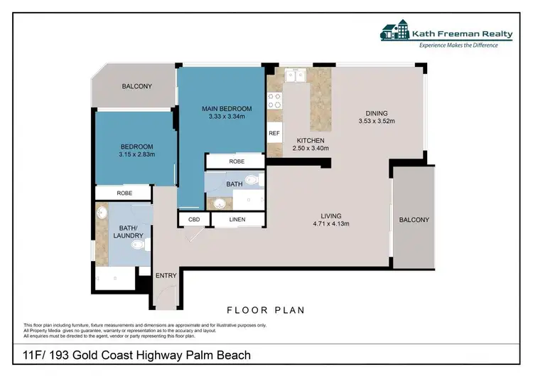 Floorplan of Homely unit listing, 7th FLOOR/973 GOLD COAST HWY, Palm Beach QLD 4221