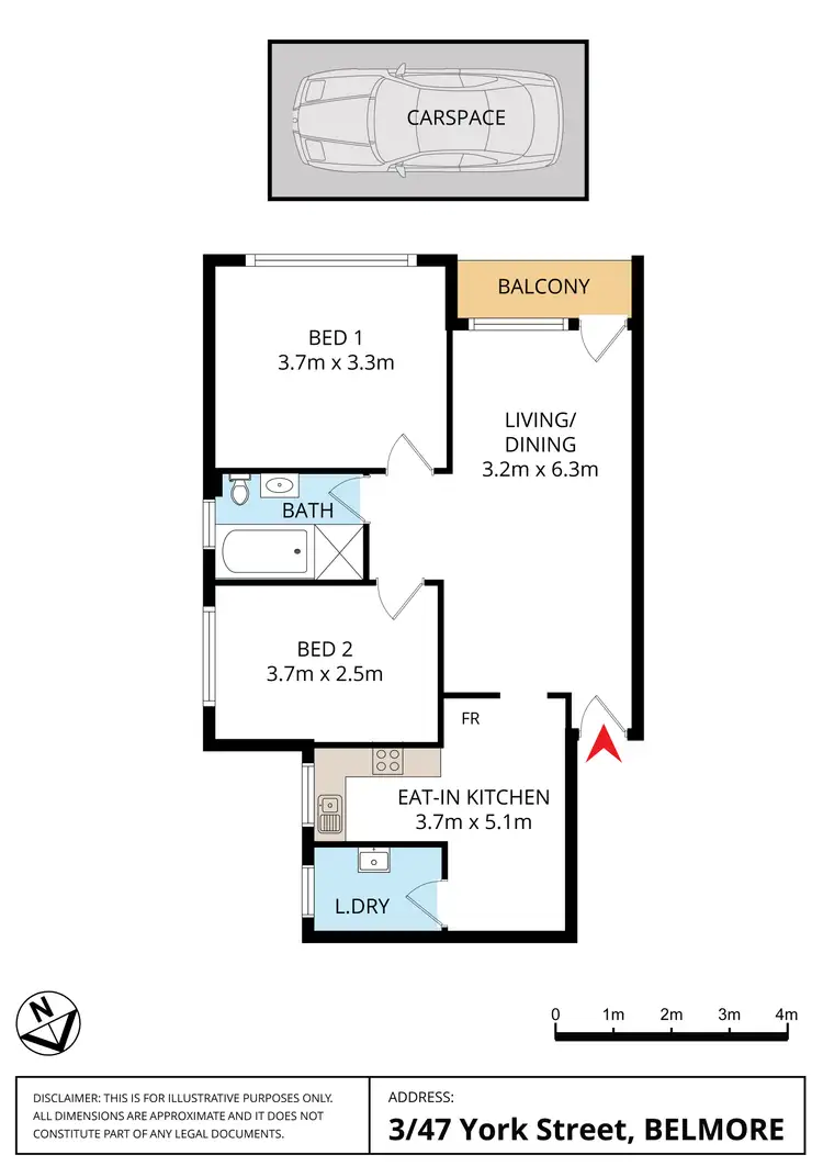 Floorplan of Homely apartment listing, 3/47 York Street, Belmore NSW 2192