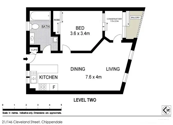Floorplan of Homely apartment listing, 21/146 Cleveland Street, Chippendale NSW 2008