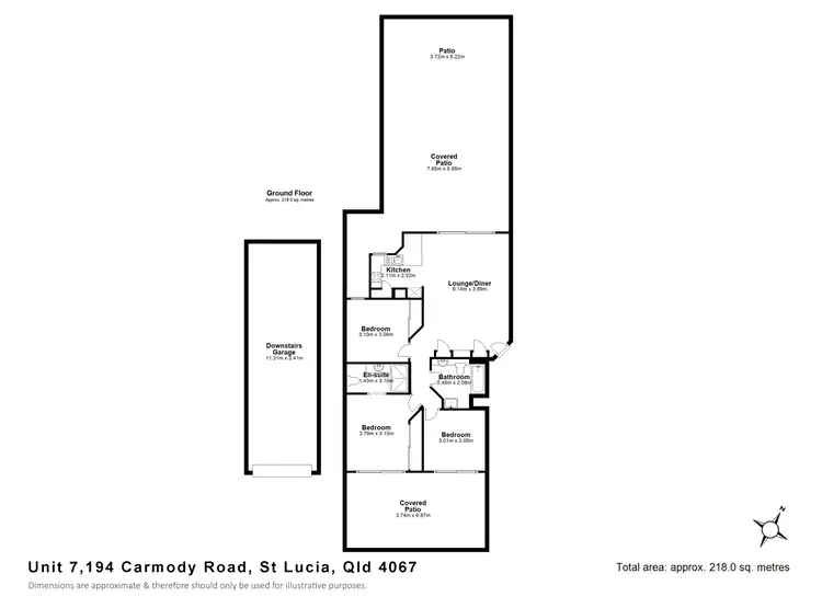 Floorplan of Homely apartment listing, 7/194 Carmody Road, St Lucia QLD 4067