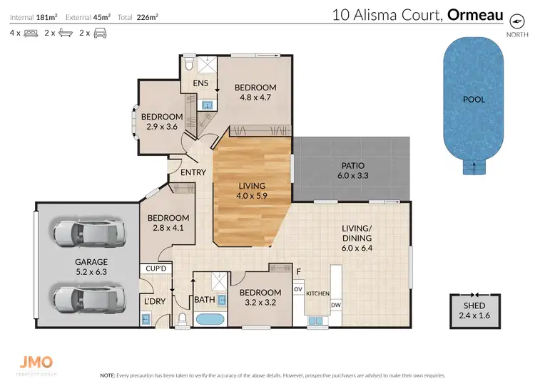 Floorplan of Homely house listing, 10 Alisma Court, Ormeau QLD 4208