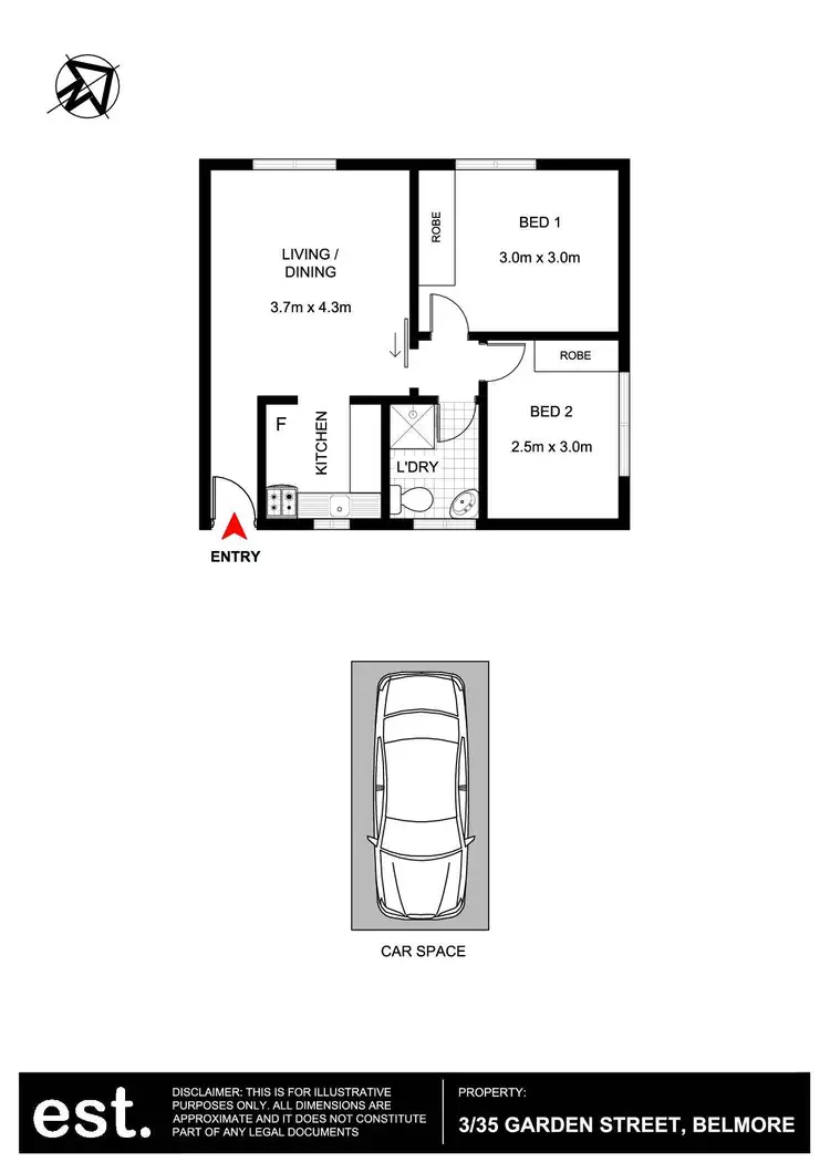 Floorplan of Homely unit listing, 3/35 Garden Street, Belmore NSW 2192