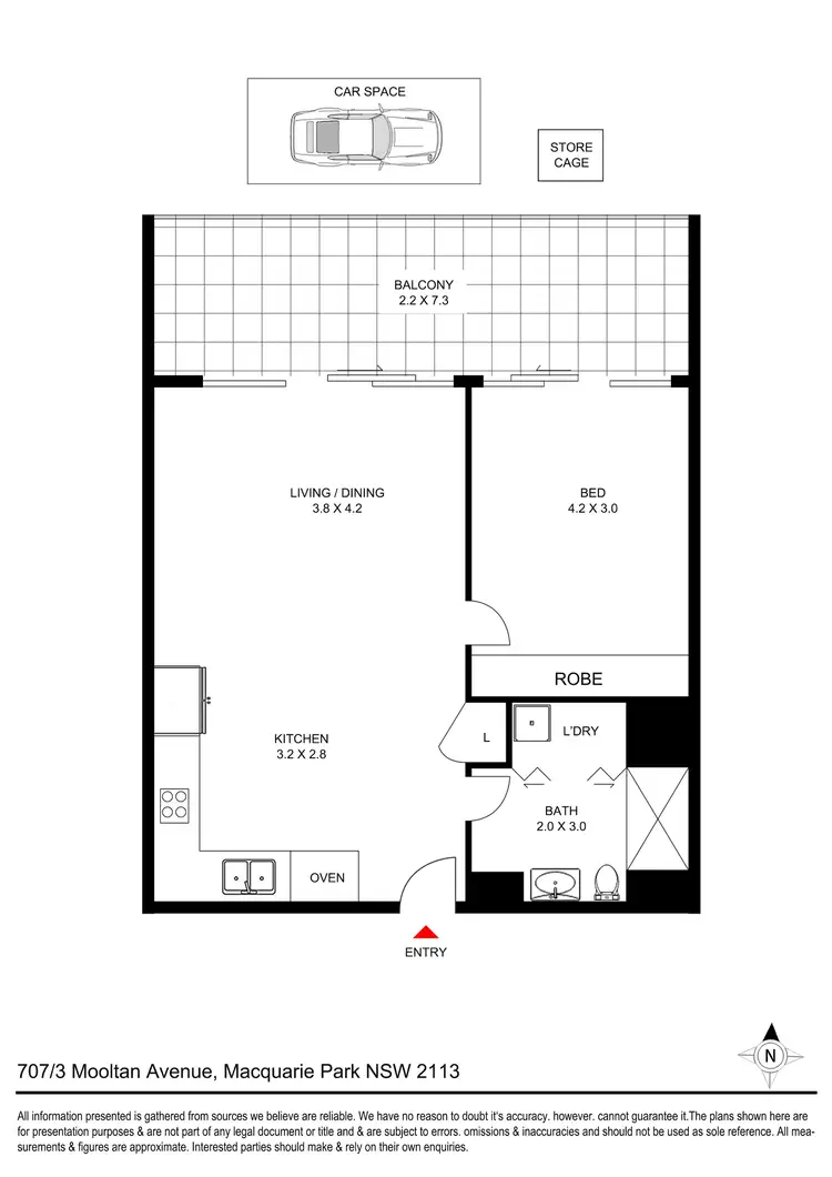 Floorplan of Homely apartment listing, 707/3 Mooltan Avenue, Macquarie Park NSW 2113