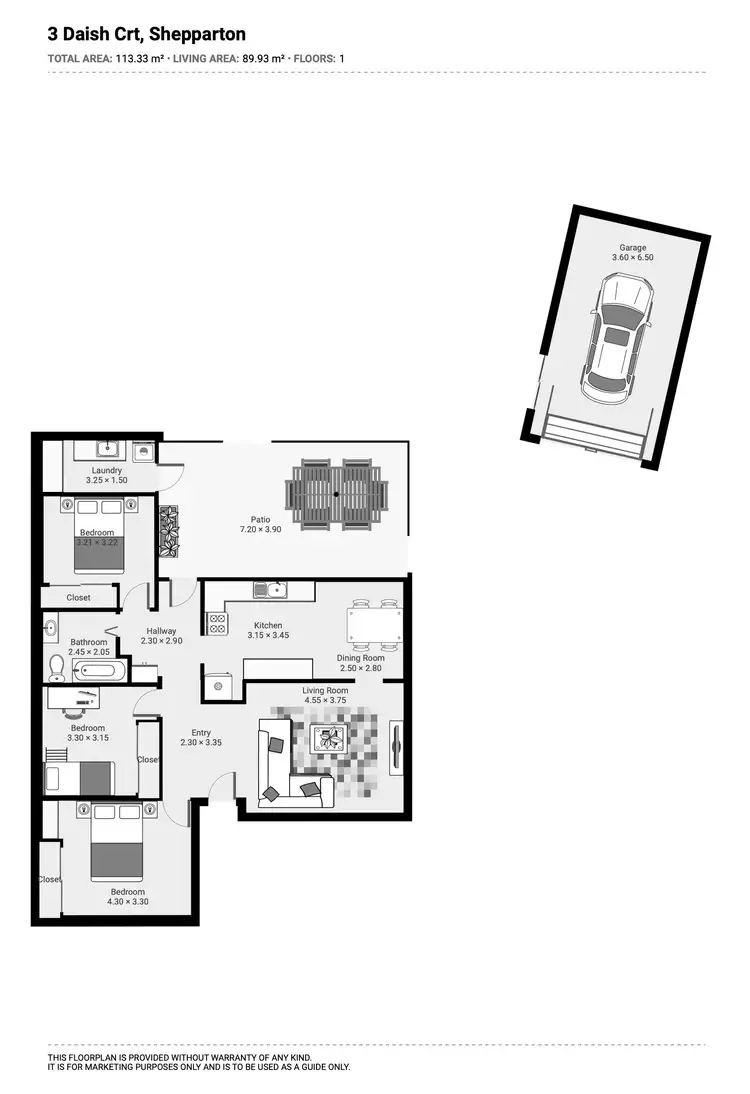 Floorplan of Homely house listing, 3 Daish Court, Shepparton VIC 3630
