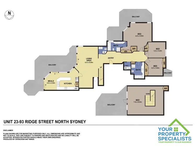 Floorplan of Homely apartment listing, 23/93 Ridge Street, North Sydney NSW 2060