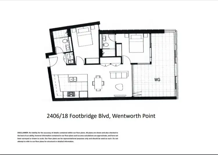 Floorplan of Homely apartment listing, 2406/18 Footbridge Boulevard, Wentworth Point NSW 2127