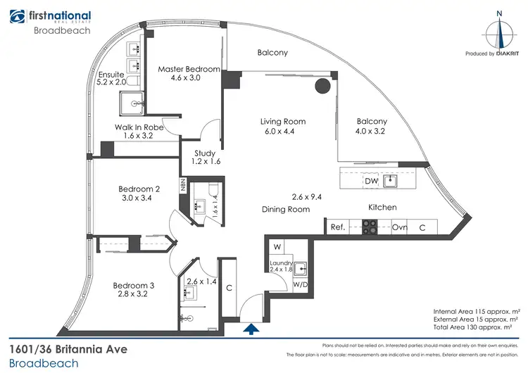 Floorplan of Homely unit listing, 1601/36 Britannia Avenue, Broadbeach QLD 4218