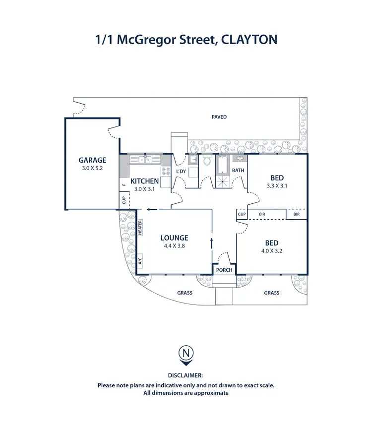 Floorplan of Homely unit listing, 1/1 Mcgregor Street, Clayton VIC 3168