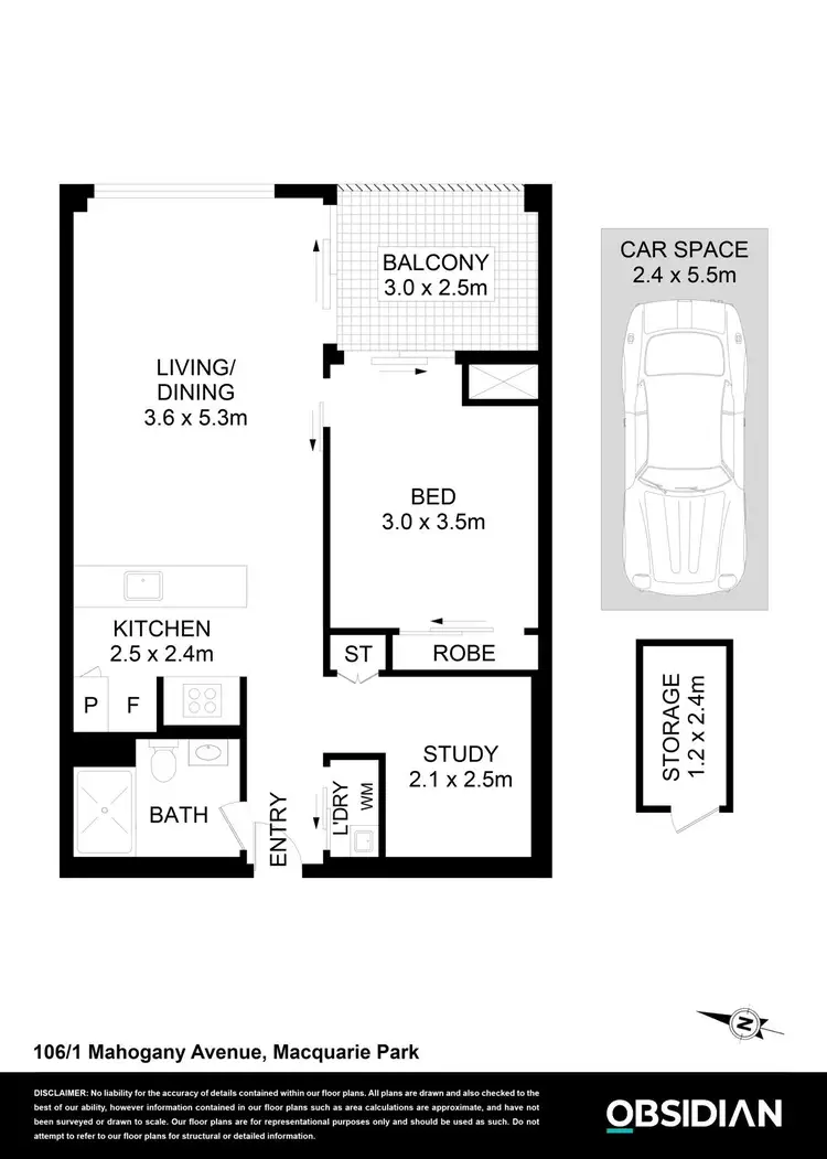 Floorplan of Homely apartment listing, 106/1 Mahogany Ave, Macquarie Park NSW 2113