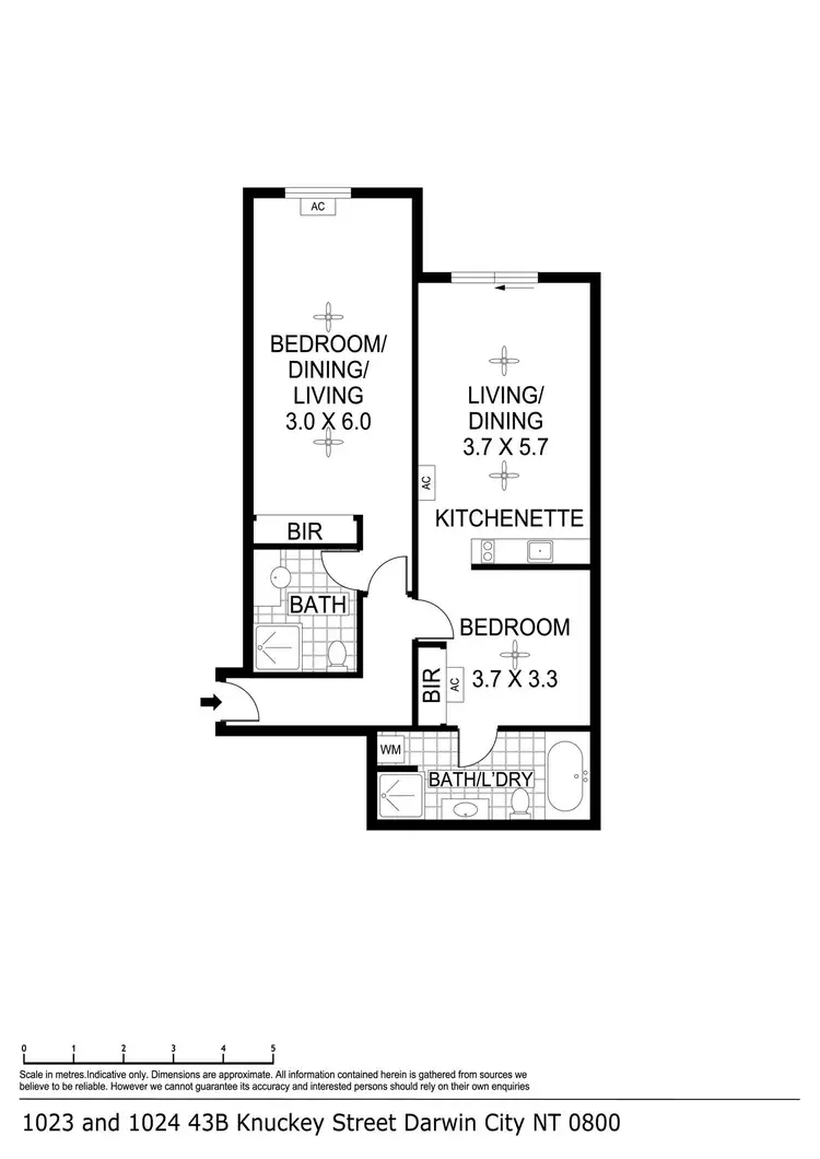 Floorplan of Homely apartment listing, 1018/43 Knuckey Street, Darwin City NT 800