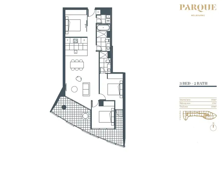 Floorplan of Homely apartment listing, 623/555 St Kilda Road, Melbourne VIC 3004
