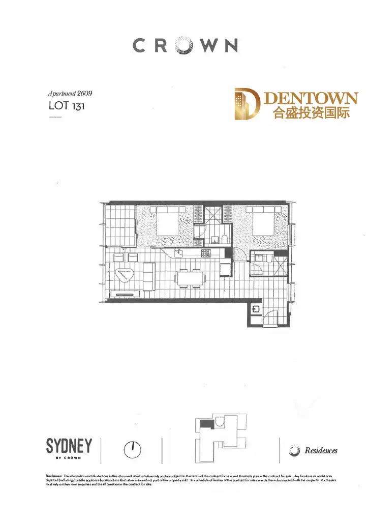 Floorplan of Homely apartment listing, 2609/161 Clarence Street, Sydney NSW 2000