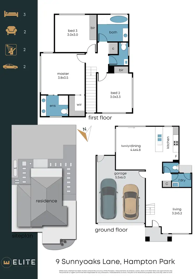 Floorplan of Homely house listing, 9 Sunnyoaks Lane, Hampton Park VIC 3976