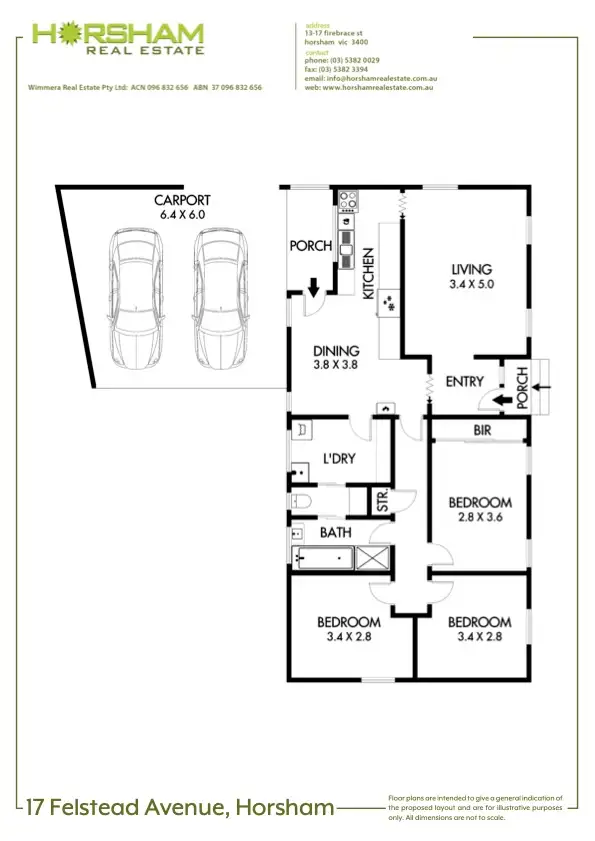 Floorplan of Homely house listing, 17 Felstead Avenue, Horsham VIC 3400