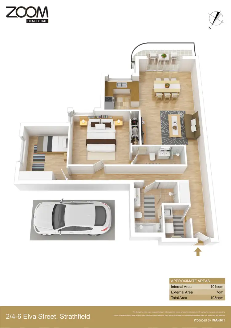 Floorplan of Homely apartment listing, 2/4 Elva Street, Strathfield NSW 2135