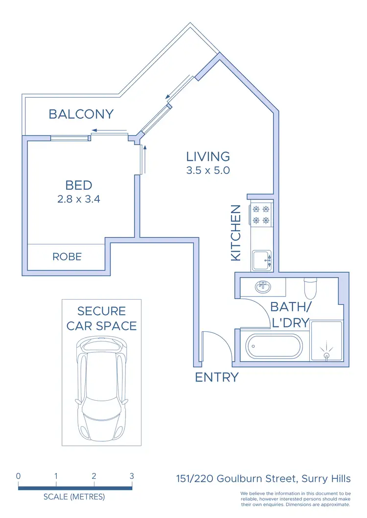 Floorplan of Homely apartment listing, 151/220 Goulburn Street, Darlinghurst NSW 2010