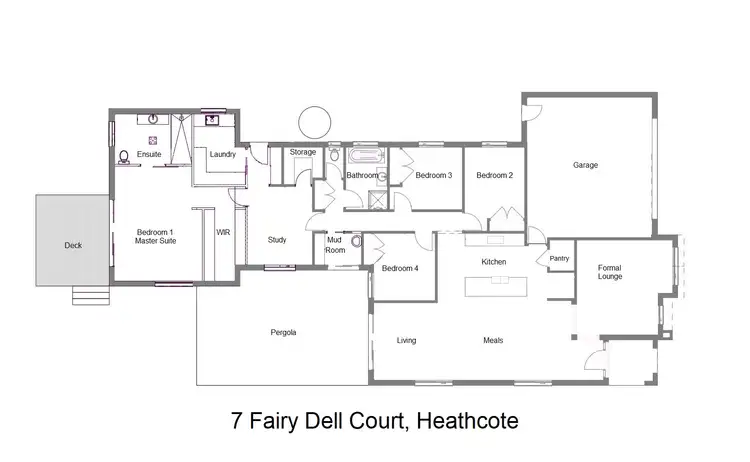 Floorplan of Homely house listing, 7 Fairy Dell Court, Heathcote VIC 3523