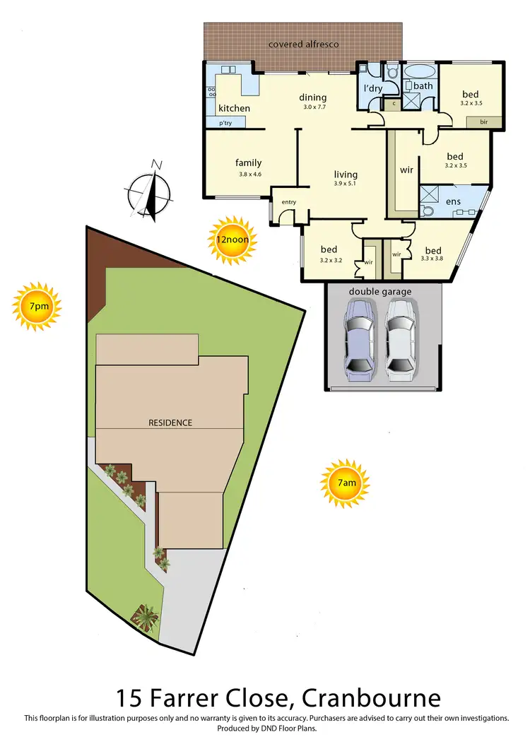 Floorplan of Homely house listing, 15 Farrer Close, Cranbourne VIC 3977
