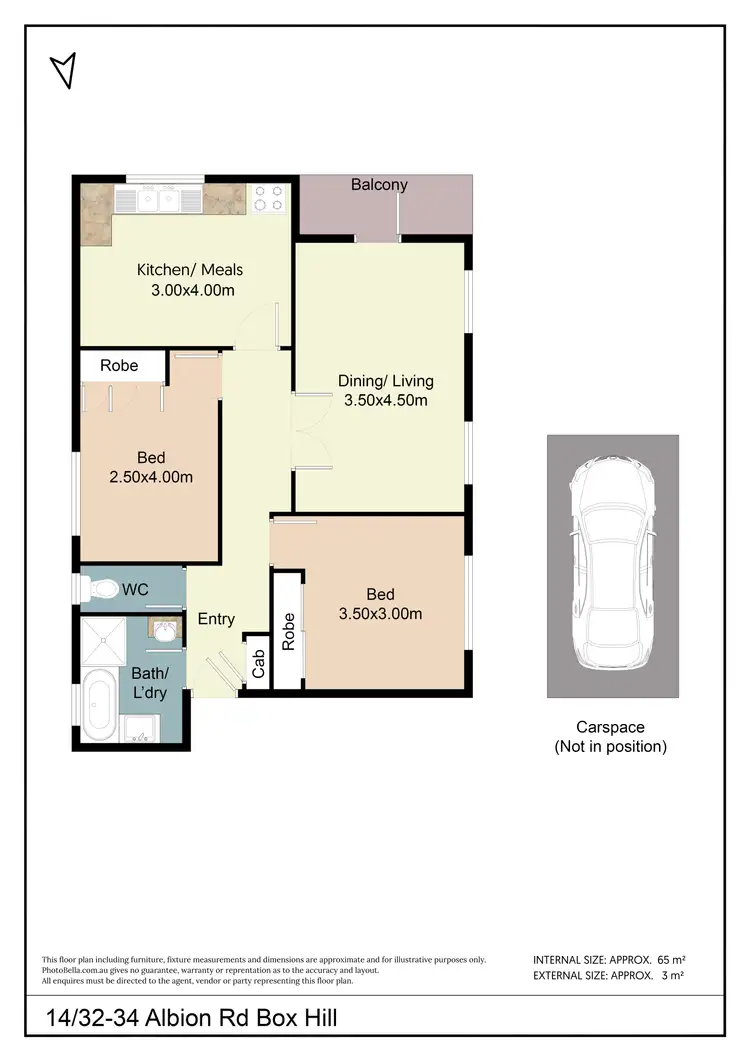 Floorplan of Homely flat listing, 14/32-34 Albion Road, Box Hill VIC 3128