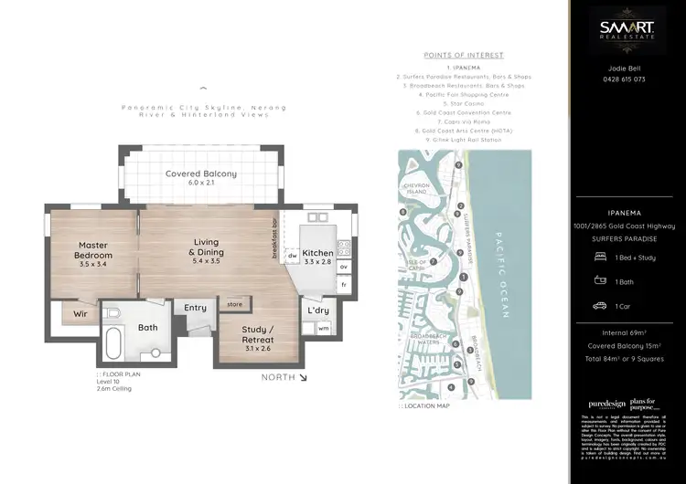 Floorplan of Homely unit listing, 1001/2865 Gold Coast Highway, Surfers Paradise QLD 4217