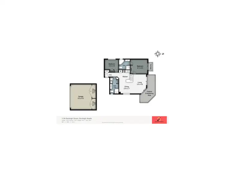 Floorplan of Homely unit listing, 1/34 Burleigh Street, Burleigh Heads QLD 4220