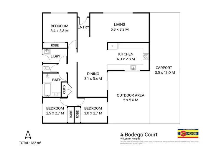 Floorplan of Homely house listing, 4 Bodega Court, Wilsonton Heights QLD 4350