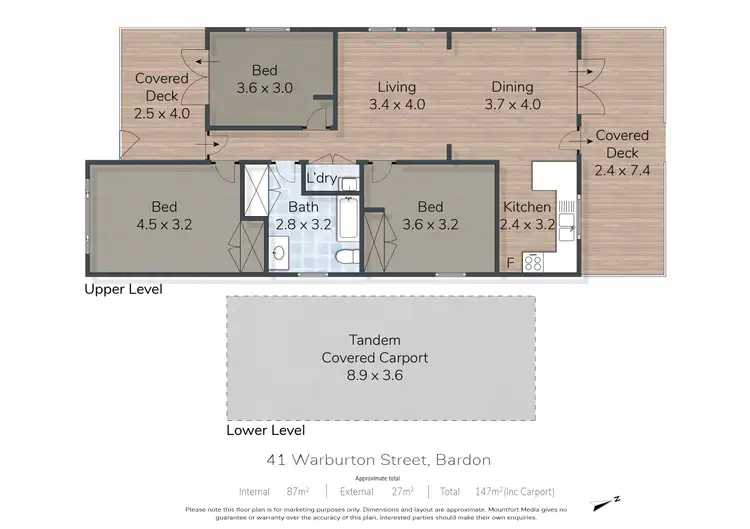 Floorplan of Homely house listing, 41 Warburton Street, Bardon QLD 4065
