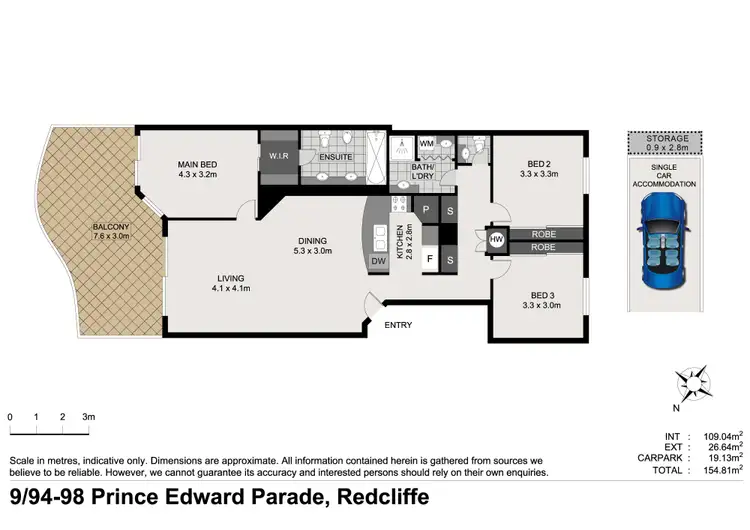 Floorplan of Homely apartment listing, 9/94 Prince Edward Parade, Redcliffe QLD 4020