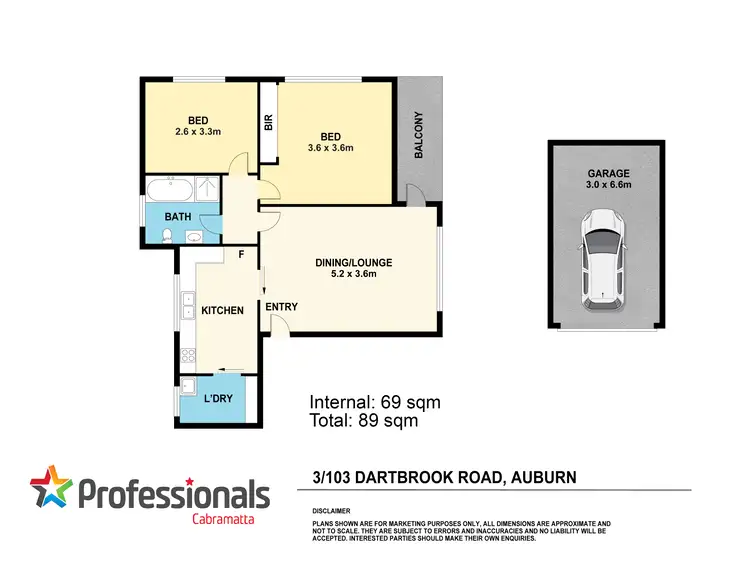 Floorplan of Homely unit listing, 3/103 Dartbrook Road, Auburn NSW 2144