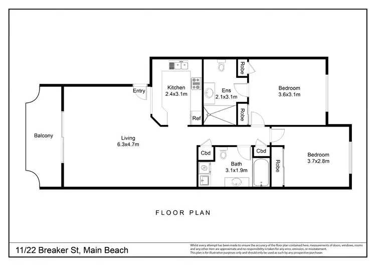 Floorplan of Homely apartment listing, 22/11 Breaker Street, Main Beach QLD 4217