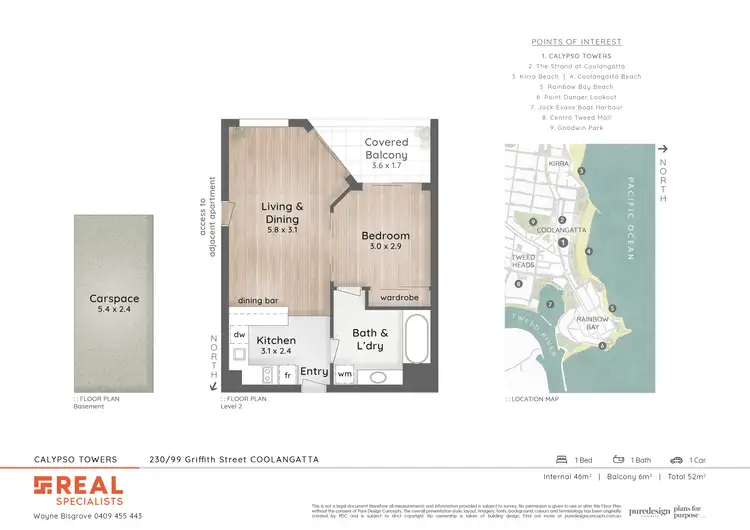 Floorplan of Homely unit listing, 230/99 Griffith Street 'Calypso', Coolangatta QLD 4225