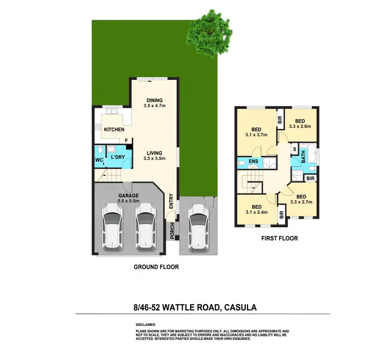 Floorplan of Homely townhouse listing, 8/46 Wattle Road, Casula NSW 2170