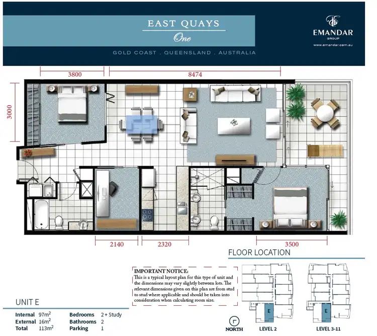 Floorplan of Homely apartment listing, 1902/25 East Quay Drive, Biggera Waters QLD 4216