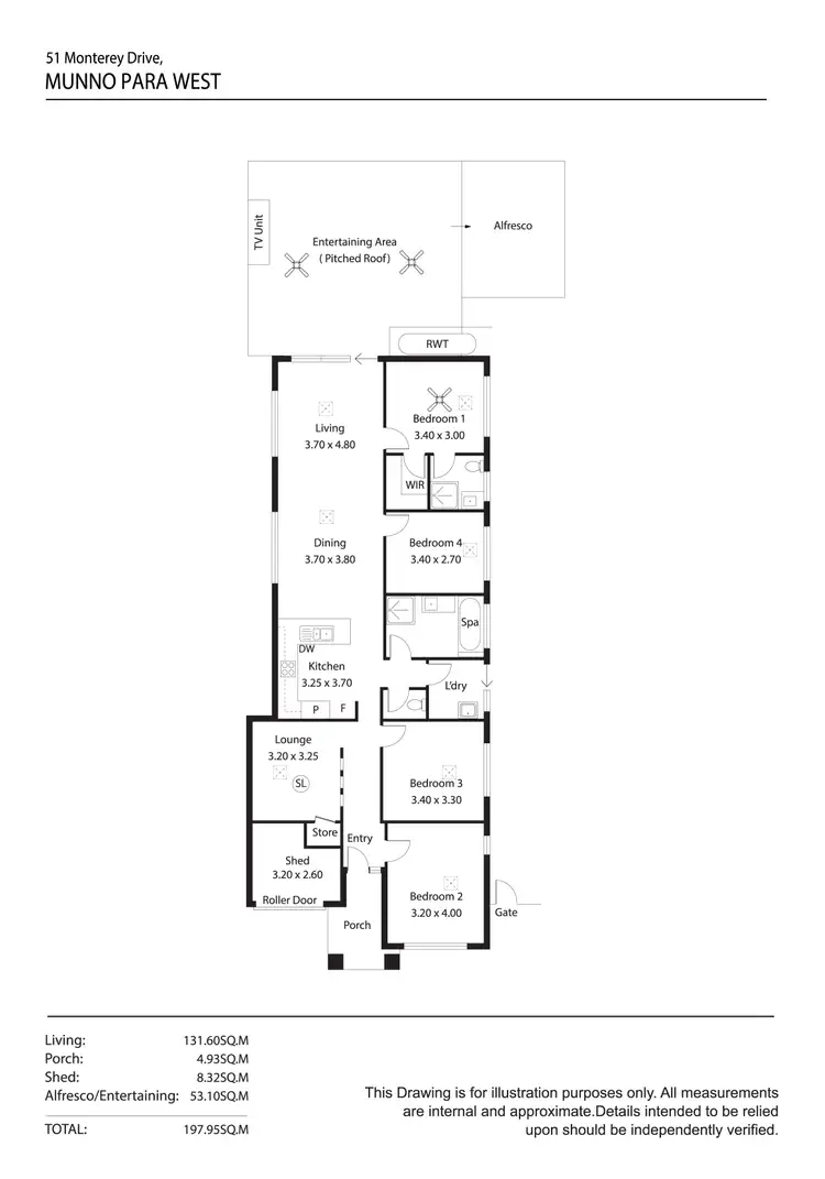 Floorplan of Homely house listing, 51 MONTEREY DRIVE, Munno Para West SA 5115