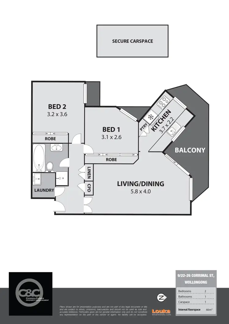 Floorplan of Homely apartment listing, 9/22 Corrimal Street, Wollongong NSW 2500